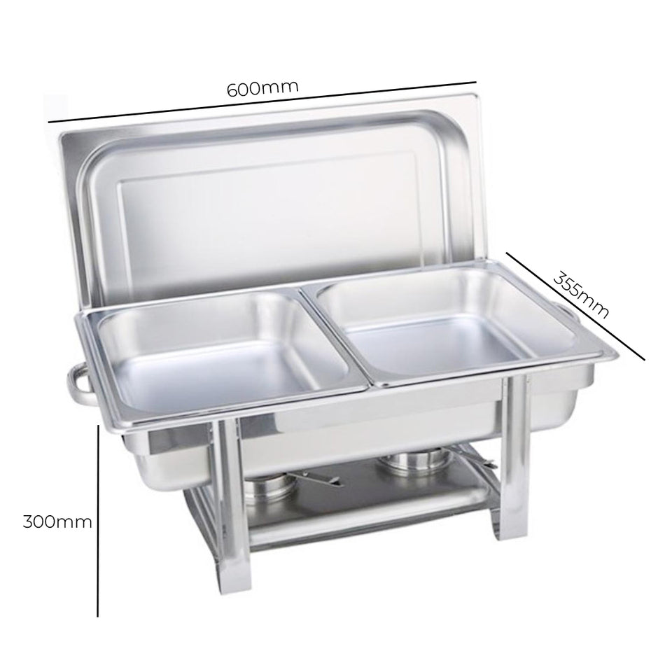 SOGA 2X Double Tray Stainless Steel Chafing Dish Food Warmer