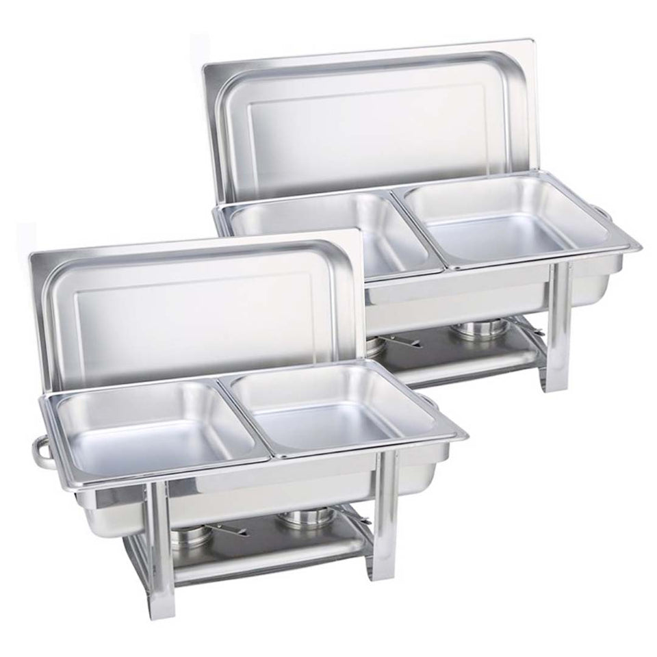 SOGA 2X Double Tray Stainless Steel Chafing Dish Food Warmer