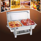 SOGA 2X Double Tray Stainless Steel Chafing Dish Food Warmer