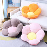 SOGA Orange Whimsical Big Flower Shape Cushion Soft Leaning Bedside Pad Floor Plush Pillow Home Decor
