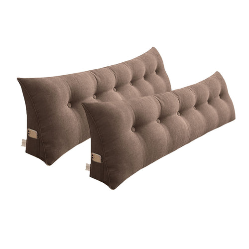 SOGA 2X 180cm Coffee Triangular Wedge Bed Pillow Headboard Backrest Bedside Tatami Cushion Home Decor