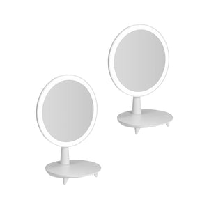 SOGA 2X Round White Rechargeable LED Light Makeup Mirror Tabletop Vanity Home Decor