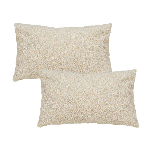 SOGA 2X 30cm Cream Boucle Textured Fluffy Decorative Throw Pillow