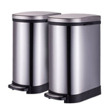 SOGA 2X Foot Pedal Stainless Steel Rubbish Recycling Garbage Waste Trash Bin 10L U