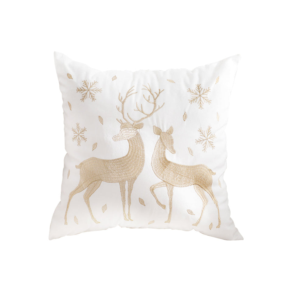 SOGA 45cm Multicolour Christmas Plaid Antler Throw Pillow