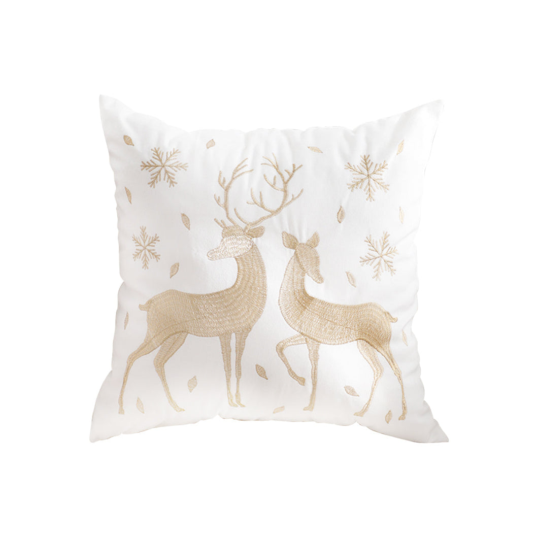 SOGA 45cm Multicolour Christmas Plaid Antler Throw Pillow