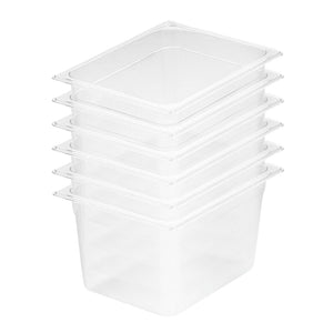 SOGA 6-Pack 200mm Clear Gastronorm GN Pan 1/2 Food Tray Storage
