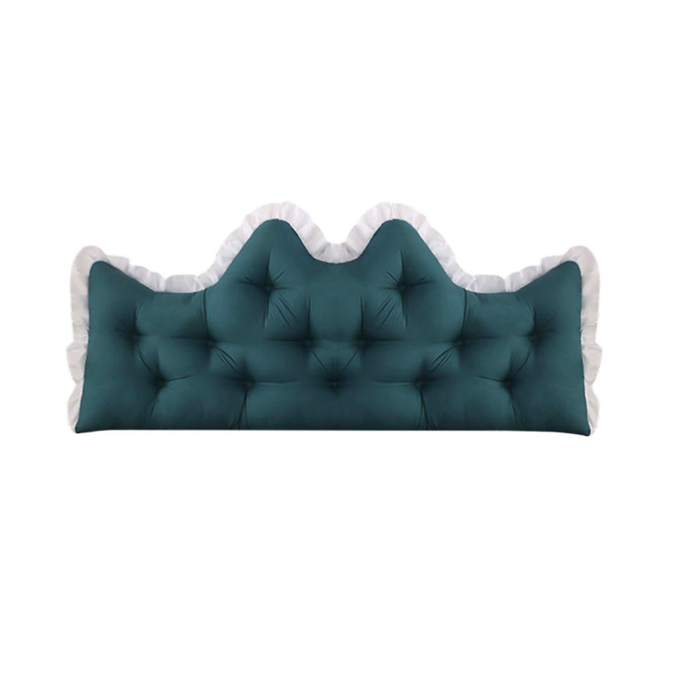 SOGA 150cm Crown Pillow Tufted Teal Headboard Cushion for Bed