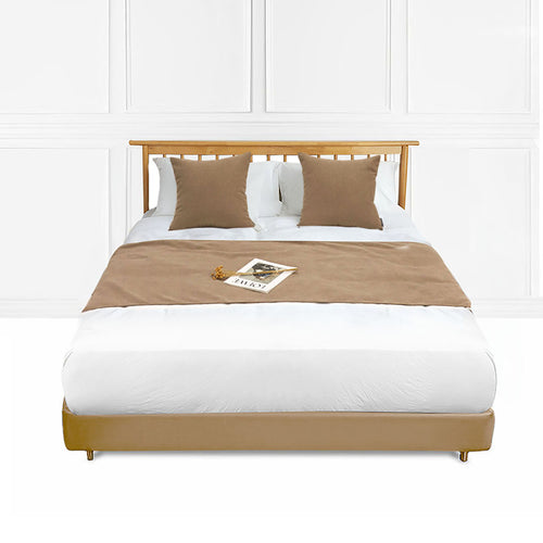 SOGA 1.5m Bed Light Brown Vintage Scarf Runner Bedding Tail Pad Flag For Home Hotel Set of 3