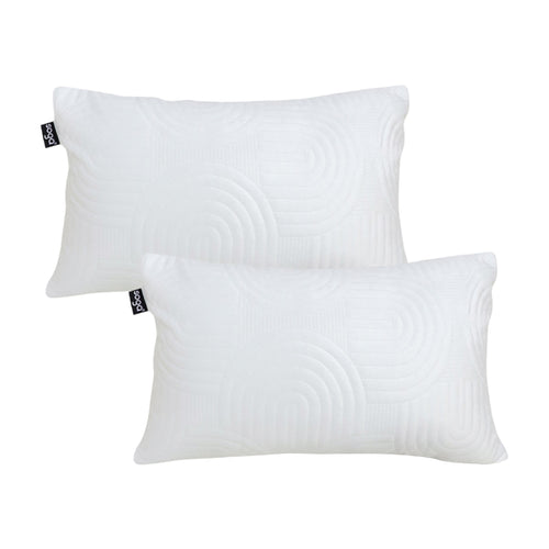 SOGA 2X 30cm White Textured Geometric Pattern Decorative Throw Pillow