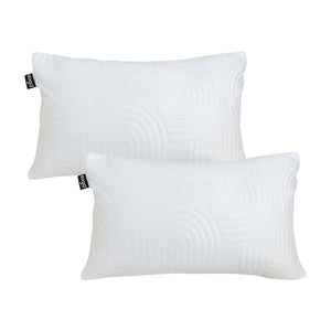SOGA 2X 30cm White Textured Geometric Pattern Decorative Throw Pillow