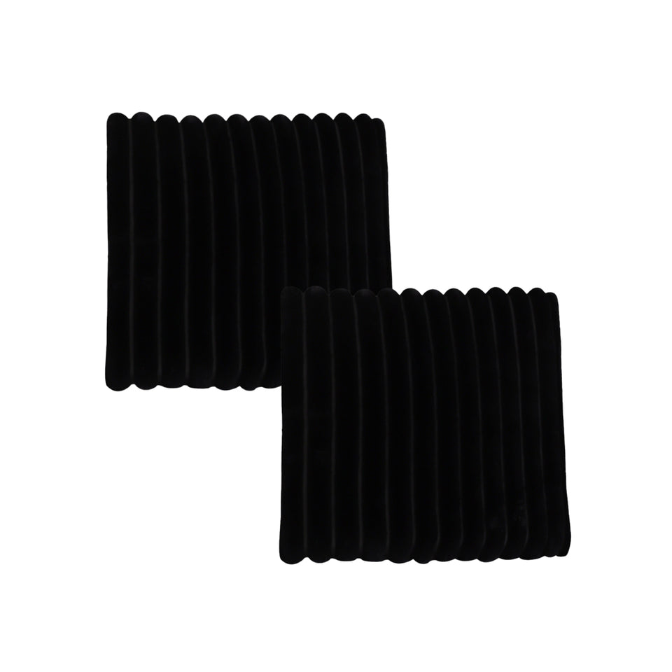 SOGA 2X Black Corduroy Square Cushion Soft Leaning Plush Backrest Throw Seat Pillow