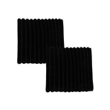 SOGA 2X Black Corduroy Square Cushion Soft Leaning Plush Backrest Throw Seat Pillow