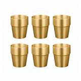 SOGA 175ml Stainless Steel Cups Set of 6 Reusable Durable Gold Drinking Tumblers