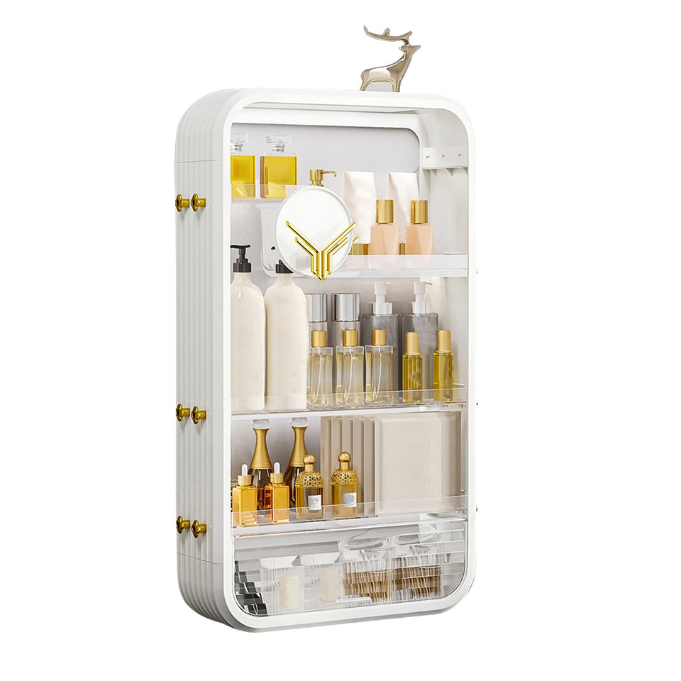 SOGA White Multi Tier Cosmetic Storage Rack Bathroom Vanity Tray Display Stand Organiser