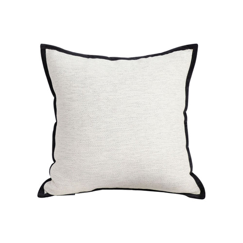 SOGA 50cm Classic Natural Linen Black Piped Edge Decorative Throw Pillow