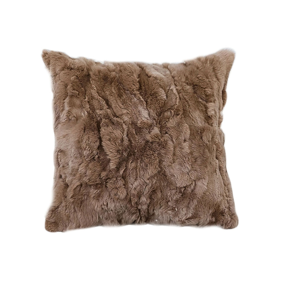 SOGA 50cm Luxurious Taupe Faux Fur Plush Textured Throw Pillow