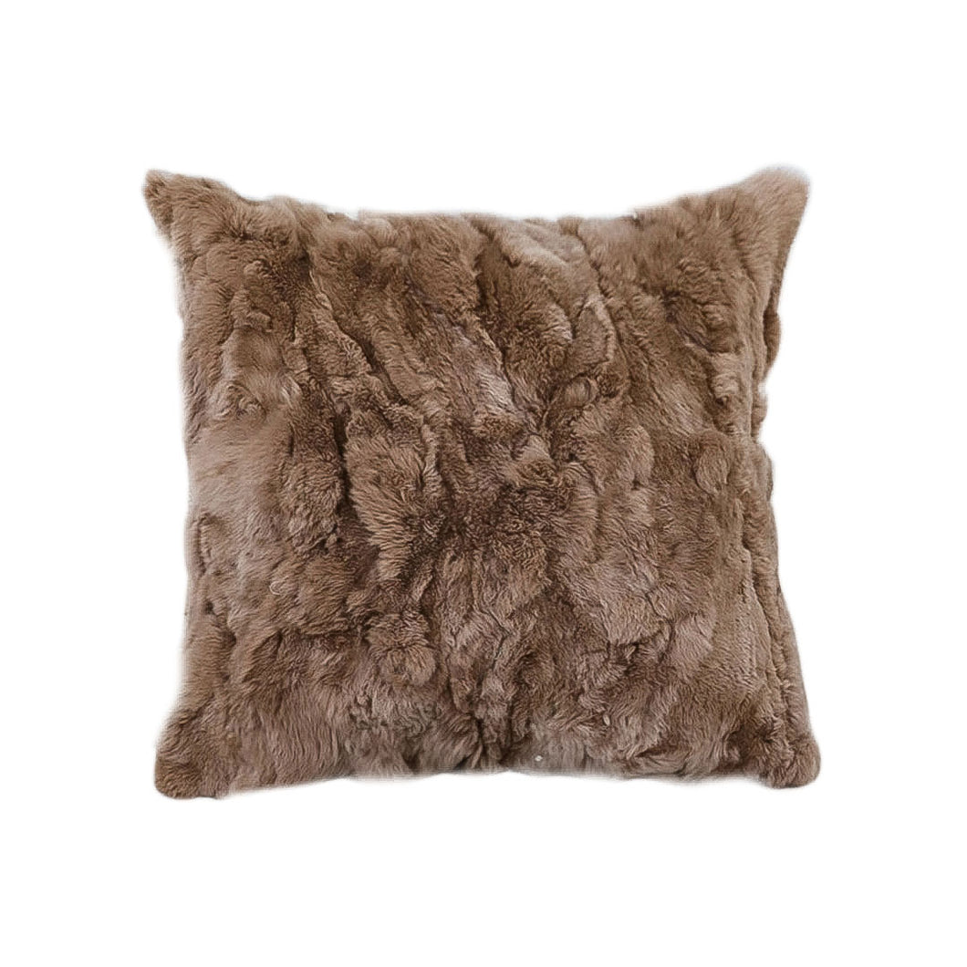 SOGA 50cm Luxurious Taupe Faux Fur Plush Textured Throw Pillow