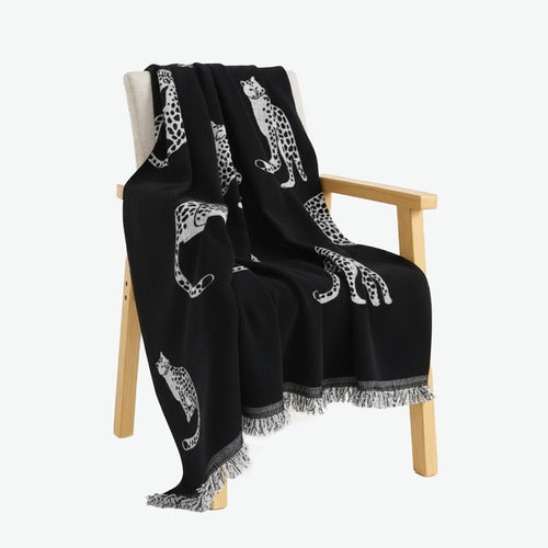 SOGA Two-seater Black Sofa Cover Leopard Print 180x260cm Polyester