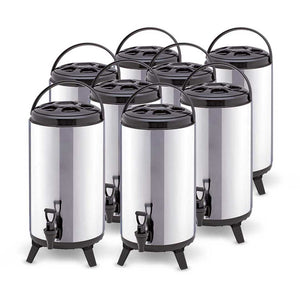 SOGA 8 x 8L Portable Insulated Cold/Heat Coffee Bubble Tea Pot Beer Barrel With Dispenser