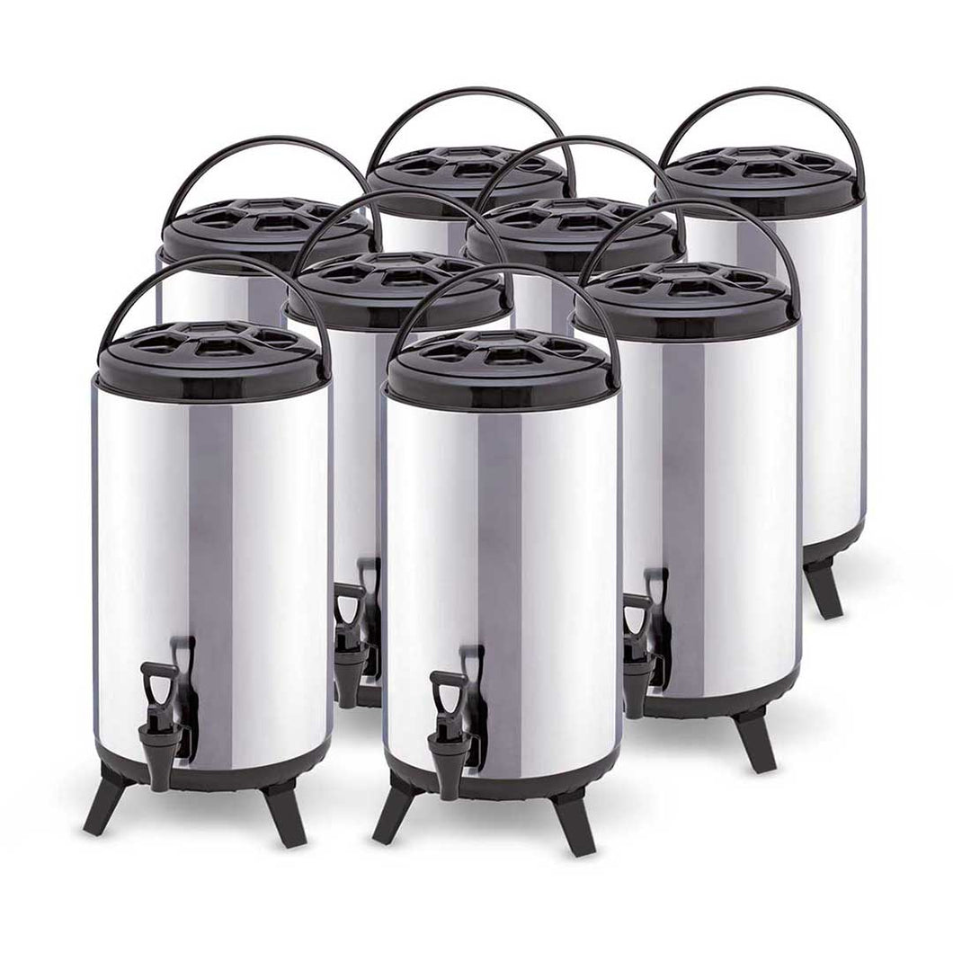 SOGA 8 x 8L Portable Insulated Cold/Heat Coffee Bubble Tea Pot Beer Barrel With Dispenser