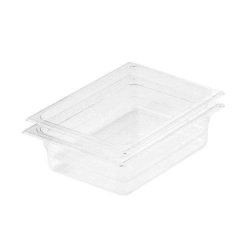 SOGA 100mm Clear Gastronorm GN Pan 1/2 Food Tray Storage Bundle of 2