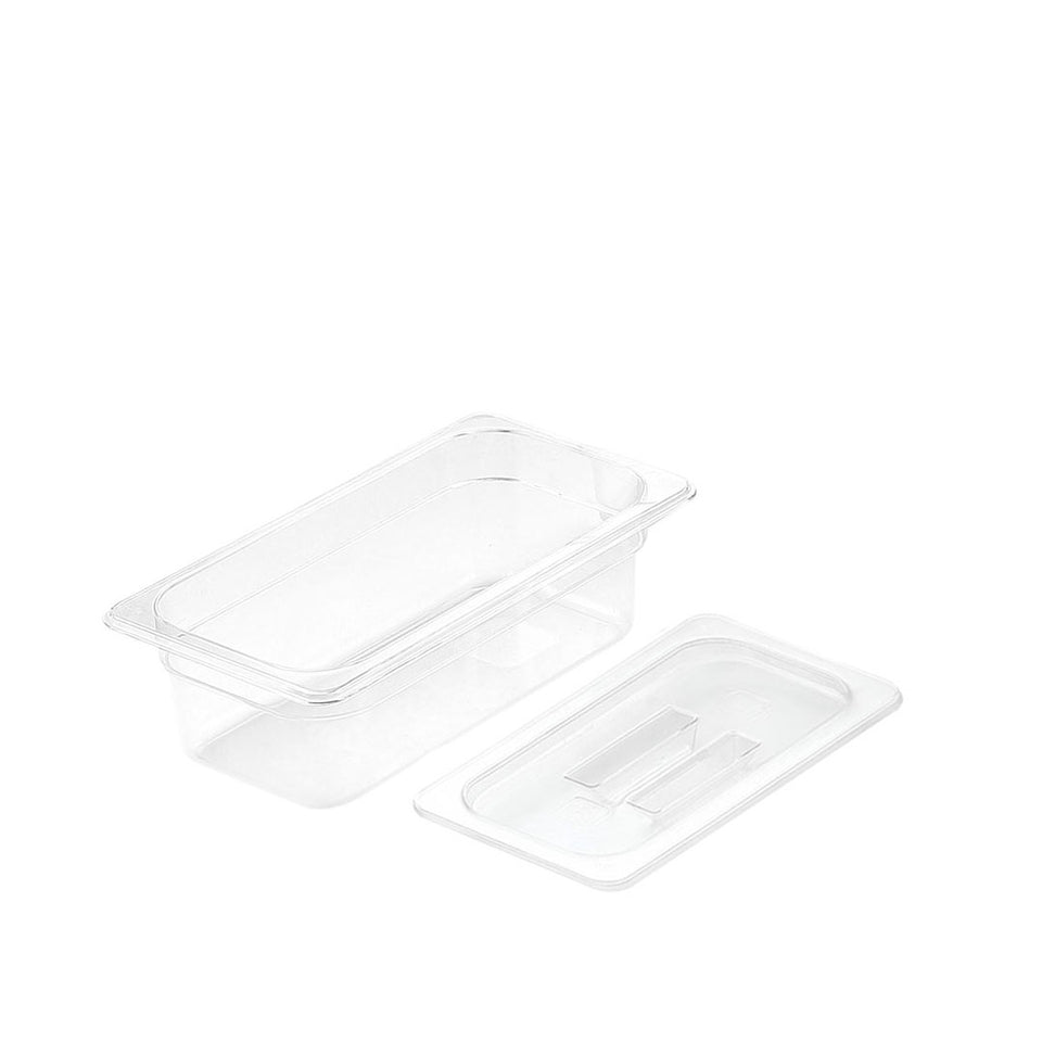 SOGA 100mm Clear Gastronorm GN Pan 1/3 Food Tray Storage with Lid