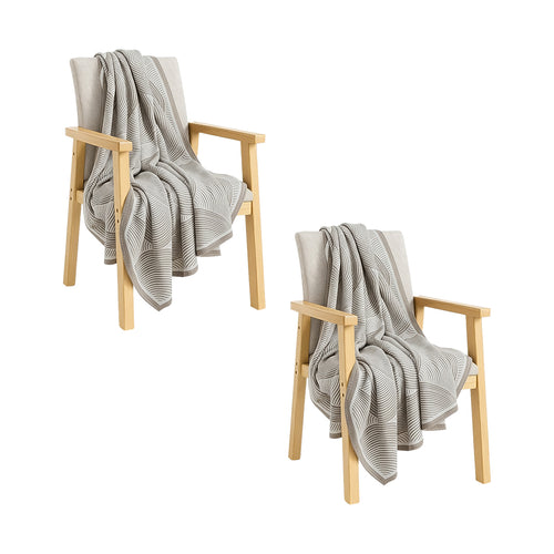 SOGA 2X Beige Geometric Swirl Throw Blanket 130x180cm Polyester