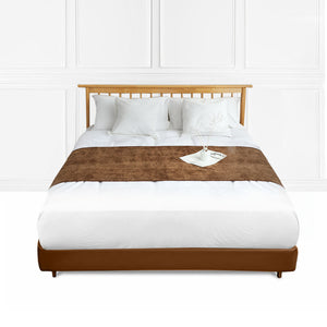 SOGA 70cm Brown Vintage Bed Scarf Runner Bedding Tail Pad Flag For Home Hotel Set of 3