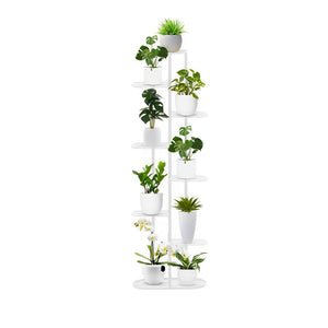 SOGA 8-Tier 9-Pot White Metal Plant Rack Flowerpot Display Stand