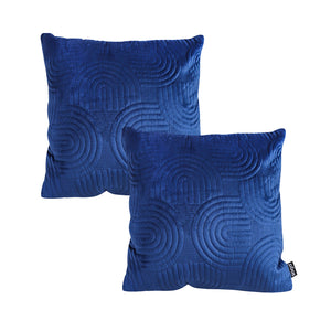 SOGA 2X 50cm Blue Textured Geometric Pattern Decorative Throw Pillow