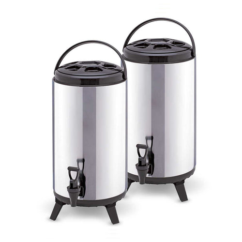 SOGA 2 x 12L Portable Insulated Cold/Heat Coffee Bubble Tea Pot Beer Barrel With Dispenser