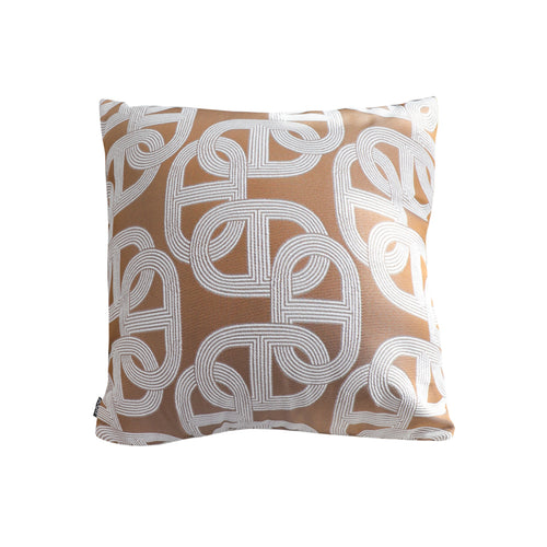 SOGA 50cm Artistic Camel Brown White Geometric Pattern Throw Pillow