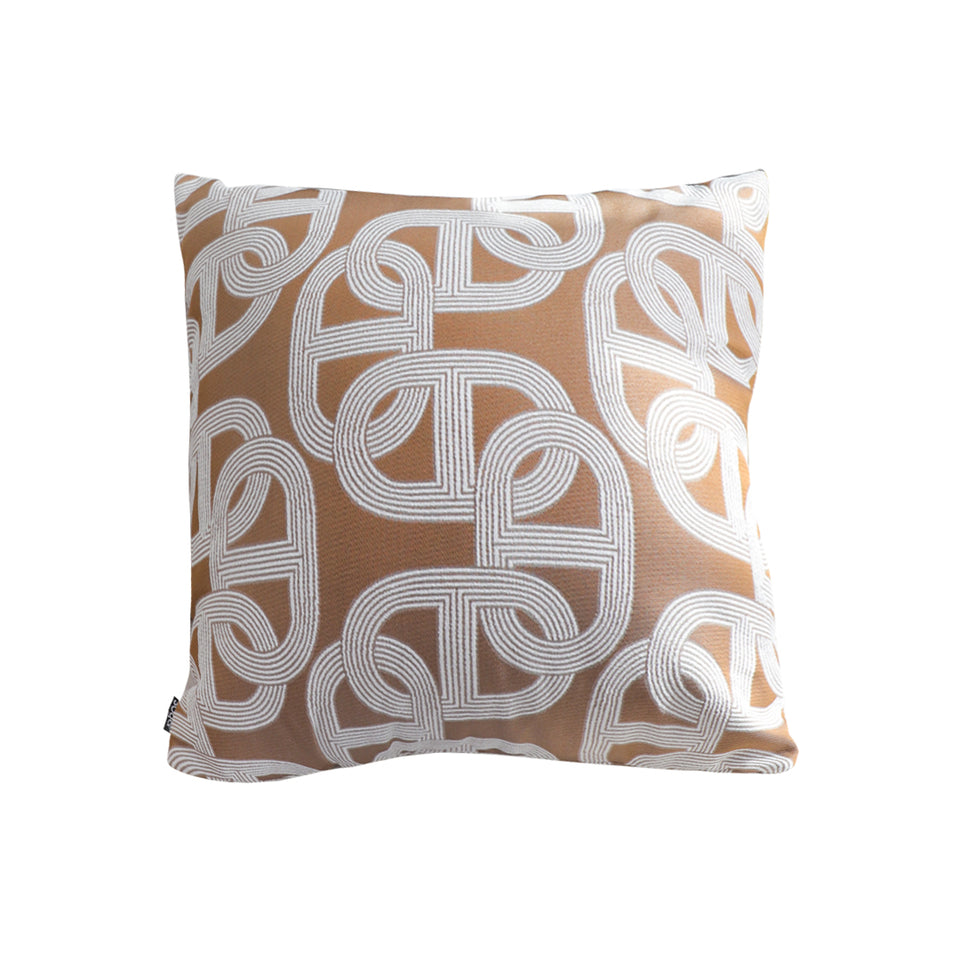 SOGA 50cm Artistic Camel Brown White Geometric Pattern Throw Pillow