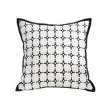 SOGA 50cm Moroccan Black Cross Pattern Black Trim Decorative Throw Pillow