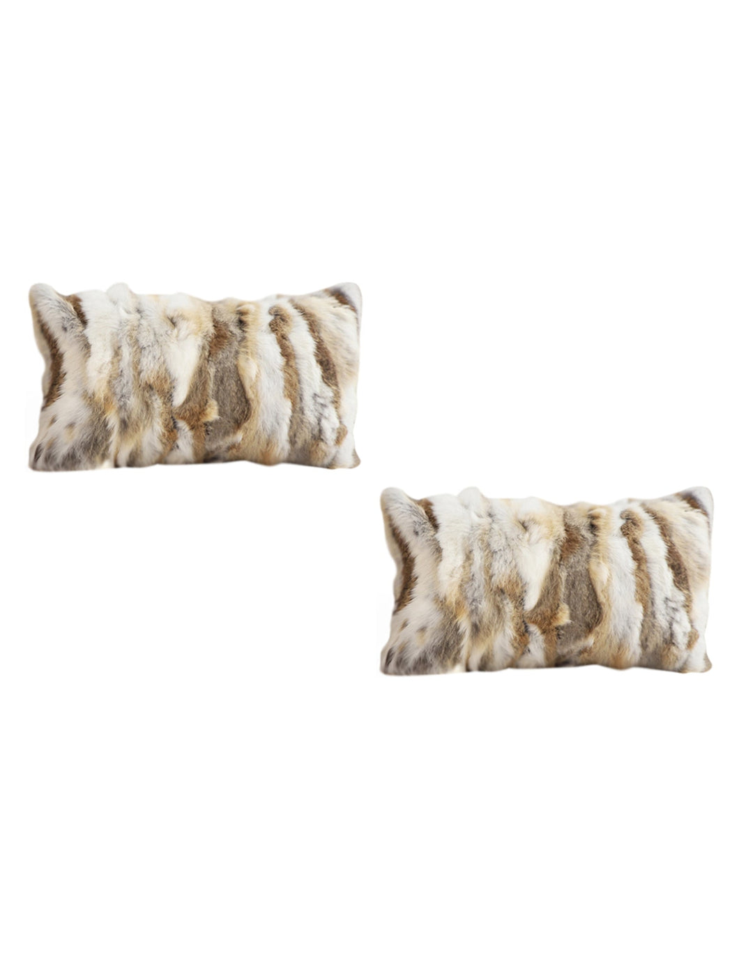 SOGA 2X 30cm Throw Pillow Coffee Rabbit Fur Lumbar Warm Cozy Decorative Cushion Home Decor