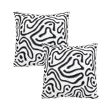 SOGA 2X 50cm Black White Abstract Swirl Pattern Decorative Throw Pillow