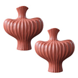 SOGA 2X 28x30cm Large Matte Red Decorative Vases – Countertop Ornament Accessories