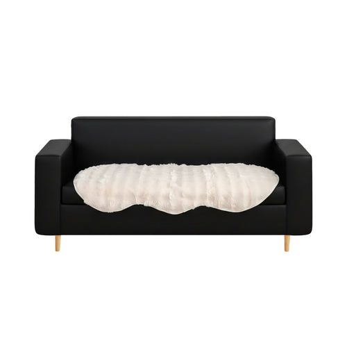 SOGA Three-seater Cream Faux Fur Throw Blanket 90x210cm Polyester