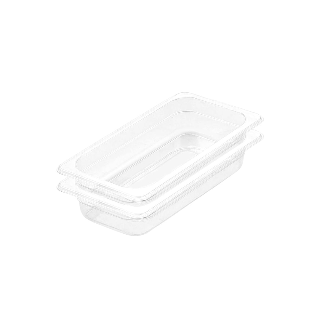 SOGA 65mm Clear Gastronorm GN Pan 1/3 Food Tray Storage Bundle of 2