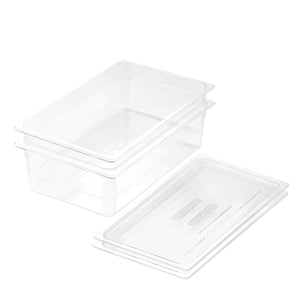 SOGA 2-Pack 150mm Clear Gastronorm GN Pan 1/1 Food Container with Lid