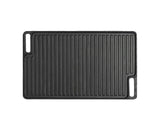 SOGA 45cm Rectangular Cast Iron Portable Fry BBQ Grill Plate Cooking Pan Tray with Handle
