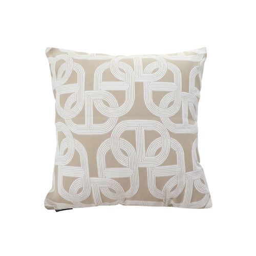 SOGA 50cm Throw Pillow Beige Interlocking Geometric Pattern Modern Accent for Home Décor