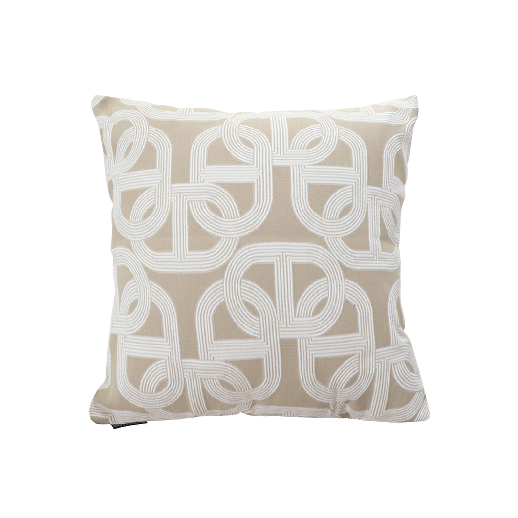 SOGA 50cm Throw Pillow Beige Interlocking Geometric Pattern Modern Accent for Home Décor
