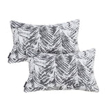 SOGA 2X 35cm Modern Charcoal Palm Leaf Print Contemporary Throw Pillow