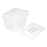 SOGA 200mm Clear Gastronorm GN Pan 1/2 Food Tray Storage Bundle of 2 with Lid