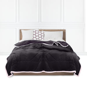 SOGA Dark Grey Throw Blanket Warm Cozy Double Sided Thick Flannel Coverlet Fleece Bed Sofa Comforter