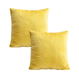 SOGA 2X 50cm Yellow Textured Geometric Pattern Decorative Throw Pillow