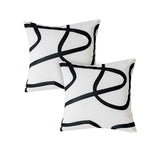 SOGA 2X 45cm Square Modern Minimalist Black Letter Print Decorative Throw Pillow