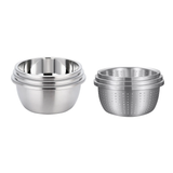 SOGA Kitchenware Bundle – Stainless Steel Nesting Colanders & Deep Stackable Mixing Bowls Set